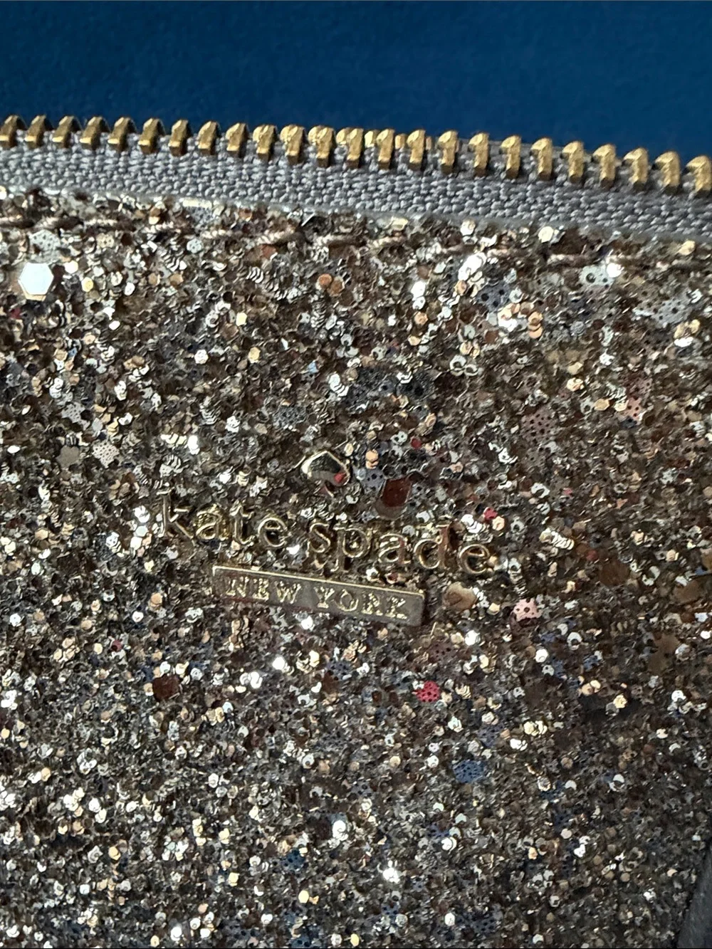 kate spade Glitter Dome Satchel in Metallic Silver and Gold Tones